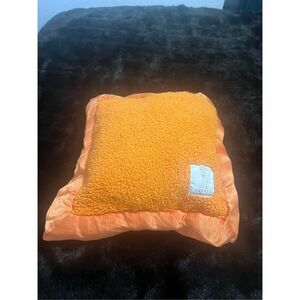 Little Giraffe Luxe Pillow, orange satin chenille